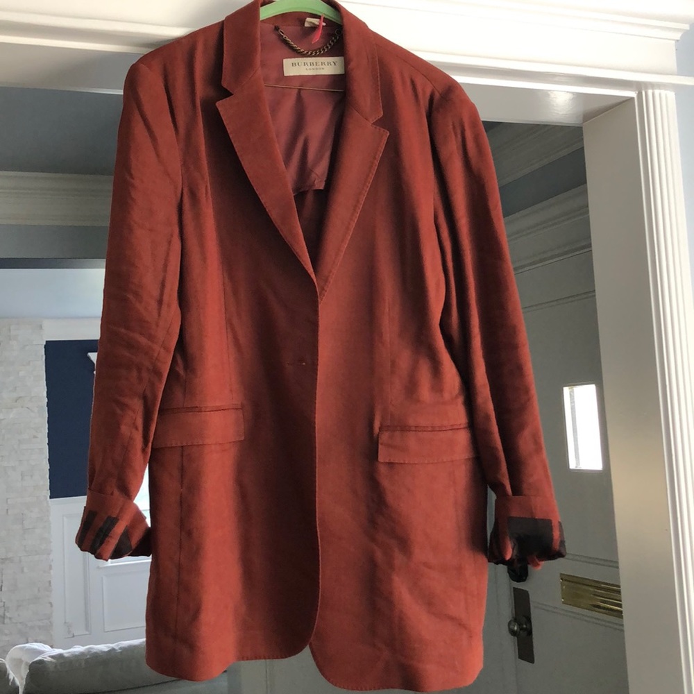 Burberry London burnt orange blazer size 6